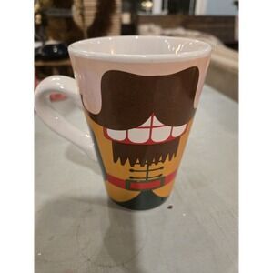 VINTAGE Nutcracker Mustache Teeth Suit‎ Cute Ceramic Mug Christmas EUC W1